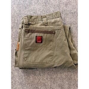 Wrangler Riggs Workwear 3W060LD Cargo Pants Mens 38x34 Olive Green Ripstop